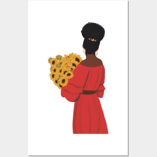 Sunflower girl Posters and Art
